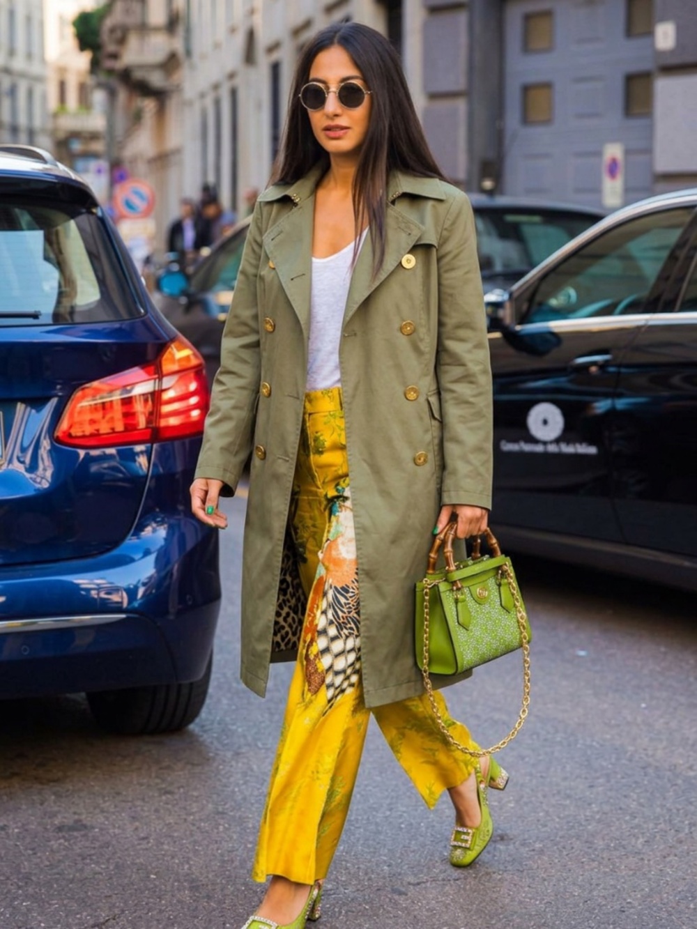 Baby Phat Weather Camo Green Leopard Trench Coat